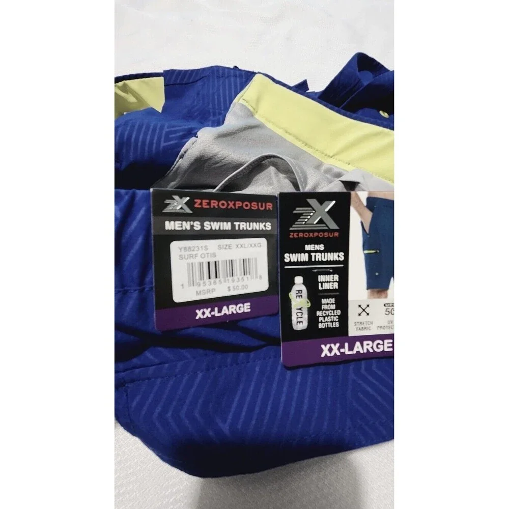 Zeroxposur Swim Trunks Size XXLARGE Color Blue With Pockets (B#7)